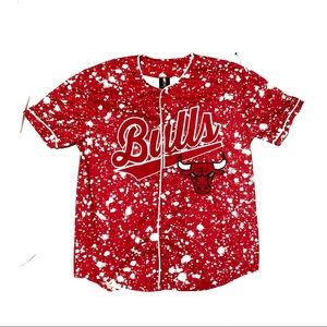 BULLS #66 mens red baseball, basketball jersey